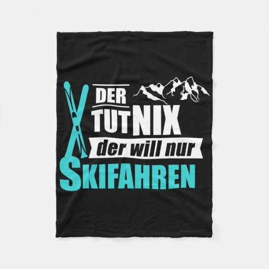 Der Will Nur Ski Winter Sportgeschenk Fleecedecke (Vorderseite)