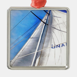 Der Wind in Ihren Segeln Akrylkkunst behalten Silbernes Ornament