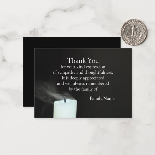 Der Wind und die Kerze, die du dir verpasst hast Mitteilungskarte (Vorderseite/Rückseite Beispiel)