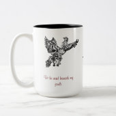 Der Wind unter meiner Bulldogge-Tasse Zweifarbige Tasse (Links)