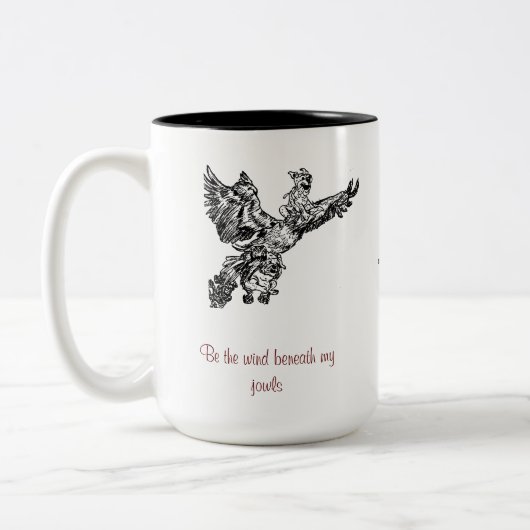 Der Wind unter meiner Bulldogge-Tasse Zweifarbige Tasse (Links)