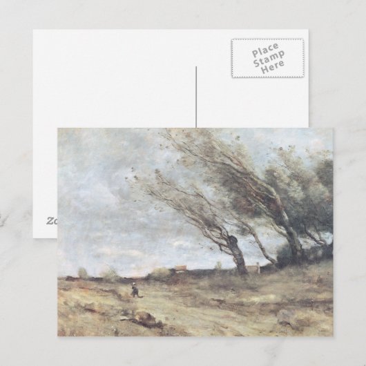 Der Windstoß, c.1865-70 Postkarte (Vorne/Hinten)