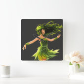 Der Windsurfer Quadratische Wanduhr (Zuhause)