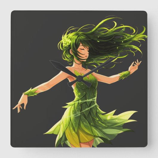 Der Windsurfer Quadratische Wanduhr (Vorderseite)