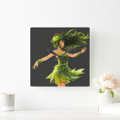 Der Windsurfer Quadratische Wanduhr (Zuhause)