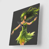 Der Windsurfer Quadratische Wanduhr (Winkel)