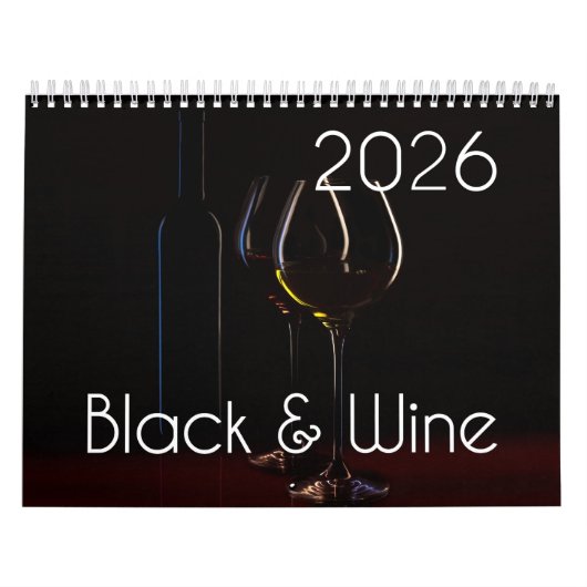 Der Wine Wall Calendar 2026 - Schwarz & Wein Kalender (Titelbild)