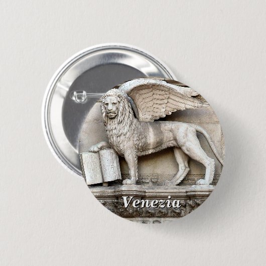 Der Winged Löwe der Heiliges Kennzeichen-Statue Button (Vorne & Hinten)