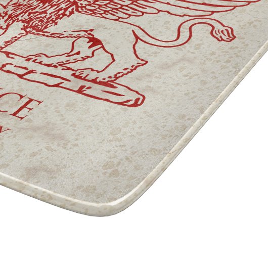 Der winged Löwe des Heiligen Kennzeichens auf Schneidebrett (Ecke)