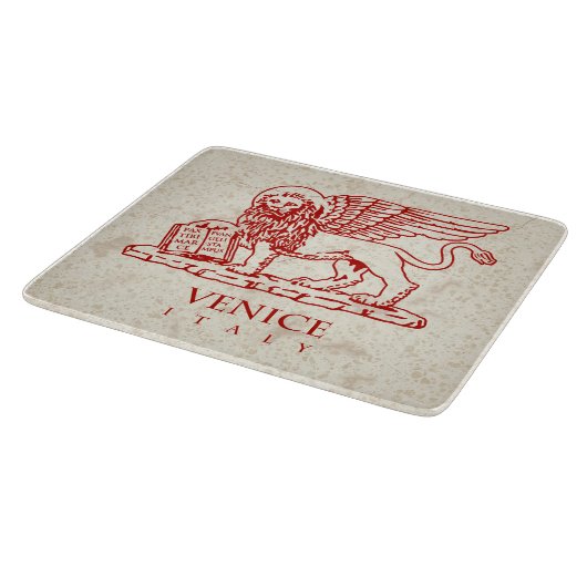 Der winged Löwe des Heiligen Kennzeichens auf Schneidebrett (Ecke)