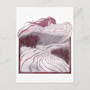 Der Winter als schöne Frau persönlich Postkarte