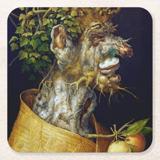 Der Winter, Arcimboldo Rechteckiger Pappuntersetzer (Vorderseite)