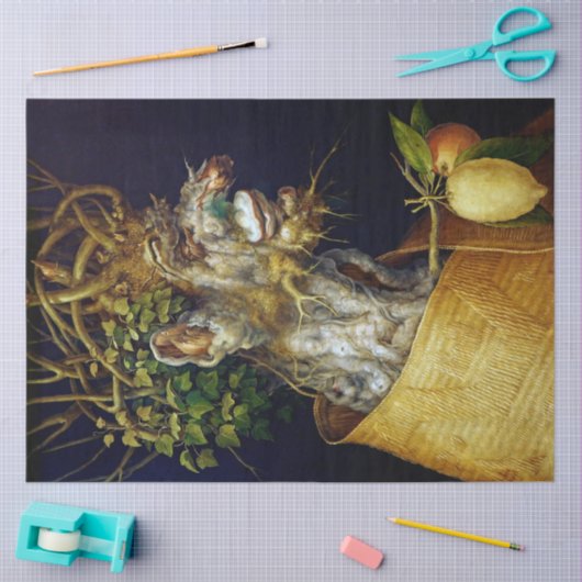 Der Winter, Arcimboldo Seidenpapier (Basteln)