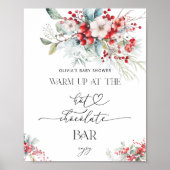 Der Winter floral erwärmt sich am Hot Chocolate Ba Poster (Vorne)