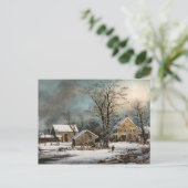 Der Winter im Land, ein kalter Morgen Postkarte (Stehend Vorderseite)