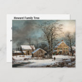 Der Winter im Land, ein kalter Morgen Postkarte (Vorne/Hinten)