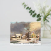 Der Winter im Land, ein kalter Morgen Postkarte (Stehend Vorderseite)