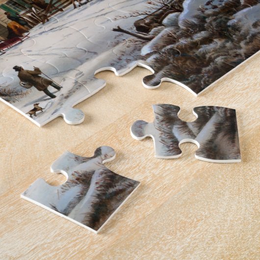 Der Winter im Land, ein kalter Morgen Puzzle (Seite)