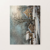 Der Winter im Land, ein kalter Morgen Puzzle (Vertikal)
