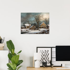 Der Winter im Land, ein kaltes Morgenarchiv pro Ja Poster