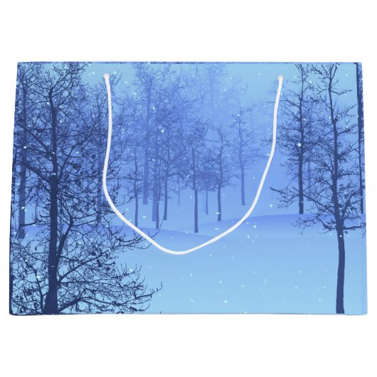 Der Winter im Wald Große Geschenktüte (Vorderseite)