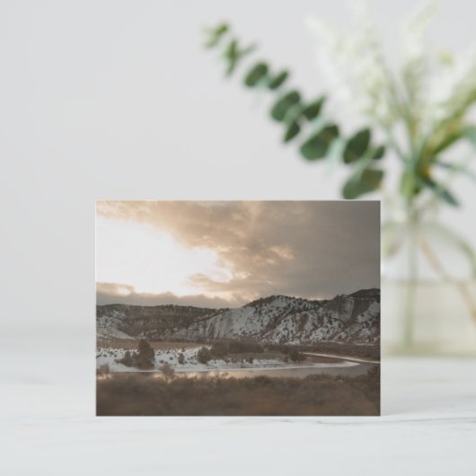 Der Winter in den Rockies Postkarte (Stehend Vorderseite)