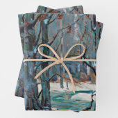 Der Winter in der schönen, farbenfrohen Kunst Geschenkpapier Set (Beispiel)