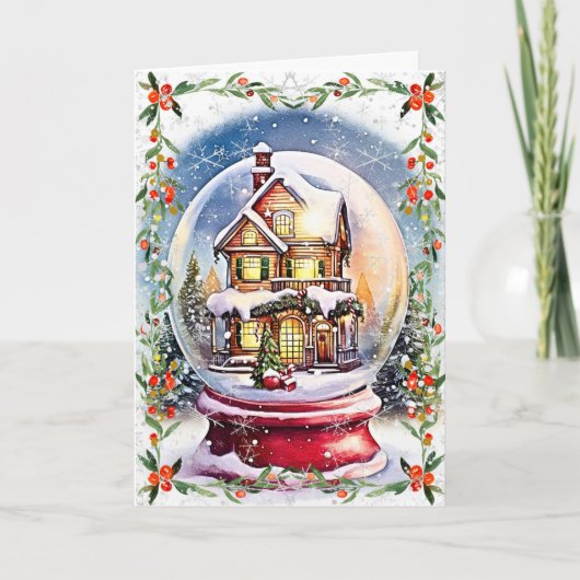 Der Winter in einer Globe: Frohe Weihnachten Karte (Vorderseite)