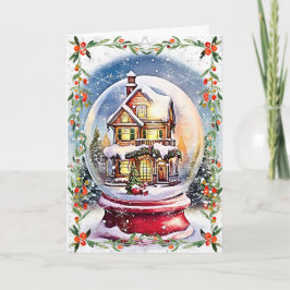 Der Winter in einer Globe: Frohe Weihnachten Karte