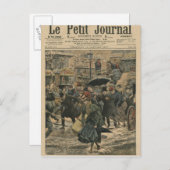 Der Winter in Paris beim Wandern im Schlamm Postkarte (Vorne/Hinten)