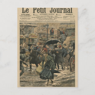 Der Winter in Paris beim Wandern im Schlamm Postkarte