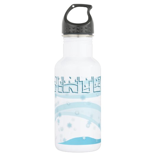 Der Winter ist da - Edelstahlflasche (Vorderseite)