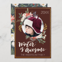 Der Winter ist die Phantastische Blumenkarte für d