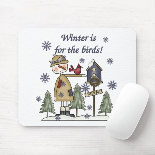 Der Winter ist für die Vögel Mousepad (Mit Mouse)