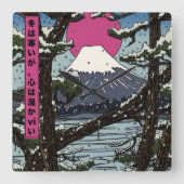 Der Winter ist kalt, aber das Herz ist warm Quadratische Wanduhr (Vorderseite)