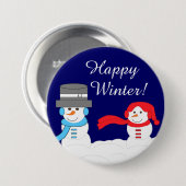 Der Winter ist ziemlich schneereich: Dunkelblau Button (Vorne & Hinten)