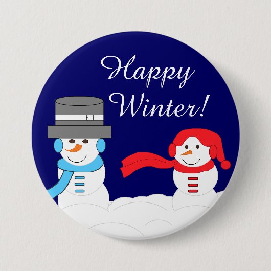 Der Winter ist ziemlich schneereich: Dunkelblau Button (Vorderseite)