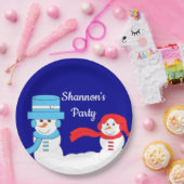 Der Winter ist ziemlich schneereich:  Dunkelblau Pappteller (Party)