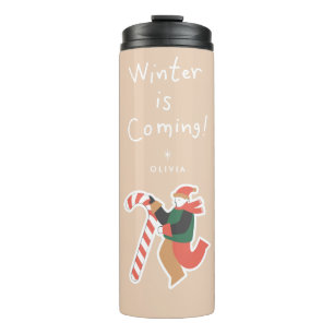 Der Winter kommt   Personalisierte Urlaubsreise Um Thermosbecher