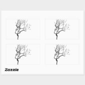 Der Winter kommt zum Trendy Wintery Nature Tree Rechteckiger Aufkleber (Blatt)