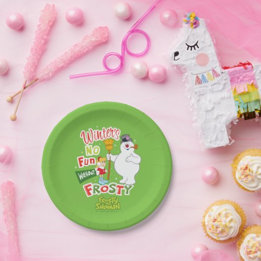 Der Winter macht keinen Spaß ohne Frost den Schnee Pappteller (Party)