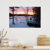 Der Winter Sunrise reflektiert den See Poster (Küche)