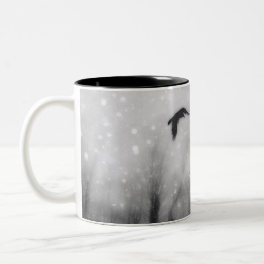 Der Winter-Waldschnee Zweifarbige Tasse (Links)