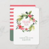 Der Winter Wedding BlumenKranz | danken Ihnen Dankeskarte (Vorne/Hinten)