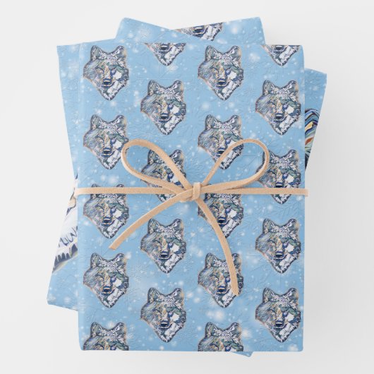 Der Winter Wolf Geschenkpapier Set (Beispiel)