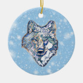 Der Winter Wolf Keramik Ornament (Vorne)