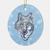 Der Winter Wolf   Keramik Ornament (Links)