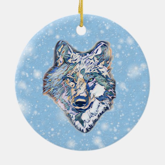 Der Winter Wolf   Keramik Ornament (Hinten)