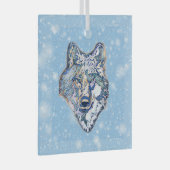 Der Winter Wolf Ornament Aus Glas (Vorderseite Rechts)