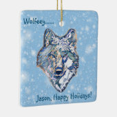 Der Winter Wolf (personalisiert) Metal-Ornament Keramikornament (Rechts)